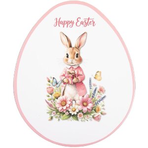 Plat de table Clayre & Eef 66443, blanc avec accent rose