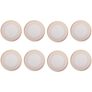 Sous-verres Clayre & Eef Set de 8 Ø 10x4 cm Beige Rosa