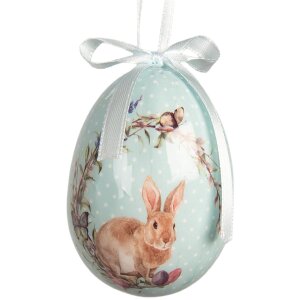 Décoration suspendue œufs set de 9 bleu-blanc Ø 5x8 cm