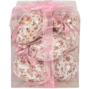 Décoration suspendue œufs blancs et roses...