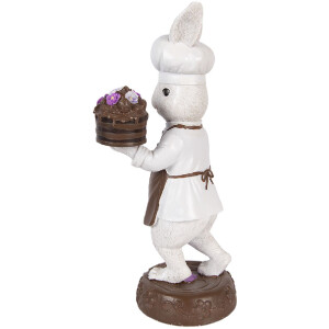 Décoration Lapin Clayre & Eef 15x11x32 cm Blanc-Brun Naturel