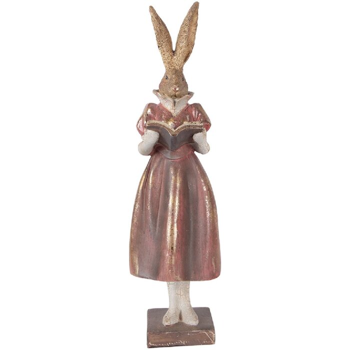 Décoration Lapin Doré avec Accents Rouges - Clayre & Eef