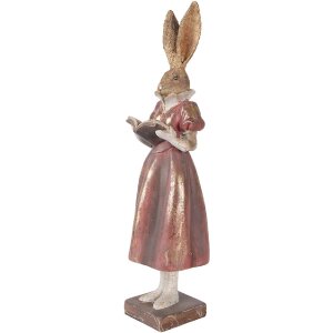 Décoration Lapin Doré avec Accents Rouges - Clayre & Eef