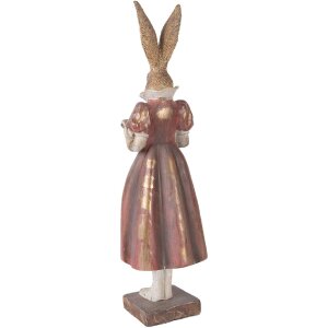 Décoration Lapin Doré avec Accents Rouges - Clayre & Eef