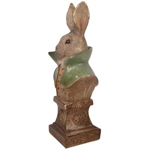 Statue lapin doré-vert Clayre & Eef 12x8x26 cm
