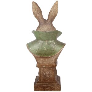 Statue lapin doré-vert Clayre & Eef 12x8x26 cm