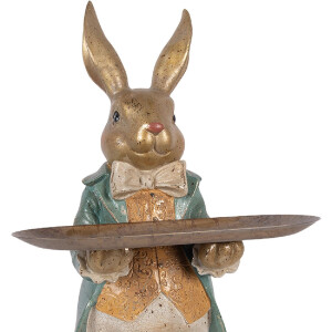 Décoration Lapin avec Bol doré et bleu 20x23x46 cm Clayre & Eef