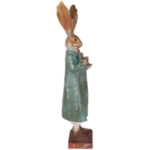 Décoration Lapin Doré Bleu Clayre & Eef 14x12x47 cm