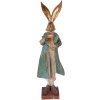 Décoration Lapin Doré Bleu Clayre & Eef 14x12x47 cm
