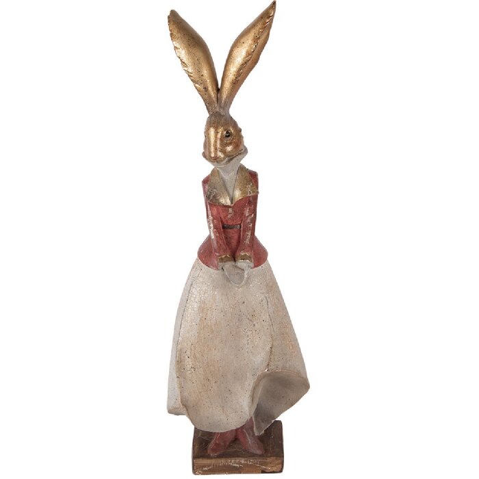 Décoration Lapin Clayre & Eef Or Rouge 15x13x46 cm