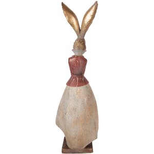 Décoration Lapin Clayre & Eef Or Rouge 15x13x46 cm