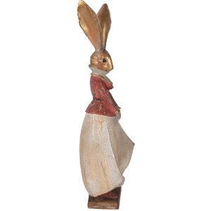 Décoration Lapin Clayre & Eef Or Rouge 15x13x46 cm