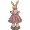 Décoration Lapin Clayre & Eef Beige Rouge 10x8x20 cm