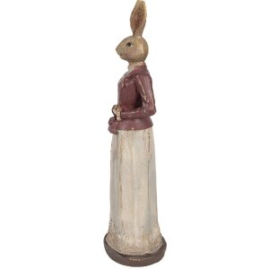 Statue Lapin Élégant Pâques Printemps 9x9x35cm Clayre & Eef