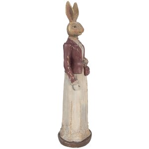 Statue Lapin Élégant Pâques Printemps 9x9x35cm Clayre & Eef