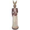Statue Lapin Élégant Pâques Printemps 9x9x35cm Clayre & Eef