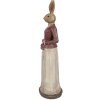 Statue Lapin Élégant Pâques Printemps 9x9x35cm Clayre & Eef