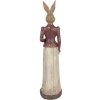 Statue Lapin Élégant Pâques Printemps 9x9x35cm Clayre & Eef
