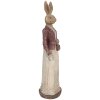 Statue Lapin Élégant Pâques Printemps 9x9x35cm Clayre & Eef