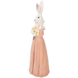 Décoration Lapin Clayre & Eef Blanc et Rose 18x16x53 cm