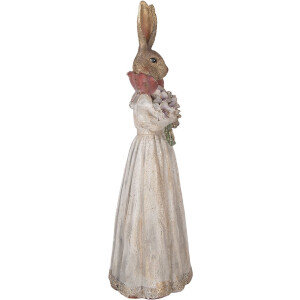 Clayre & Eef Décoration Lapin Naturel Gris-Brun 18x16x53 cm