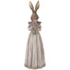 Clayre & Eef Décoration Lapin Naturel Gris-Brun 18x16x53 cm