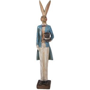 Décoration lapin Clayre & Eef doré-bleu 7x6x32 cm