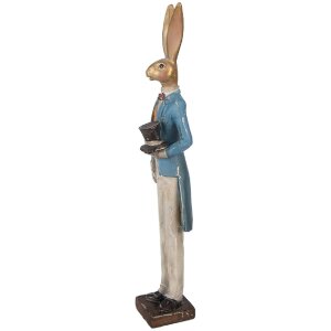 Décoration lapin Clayre & Eef doré-bleu 7x6x32 cm