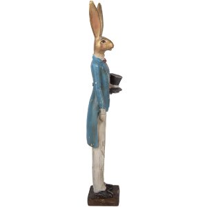 Décoration lapin Clayre & Eef doré-bleu 7x6x32 cm