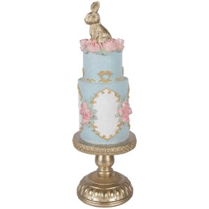 Décoration de gâteau dorée avec accents bleus Ø 12x37 cm