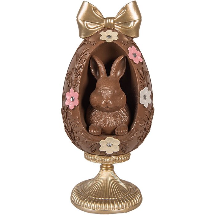 Décoration œuf lapin marron doré Ø 12x26 cm - Clayre & Eef