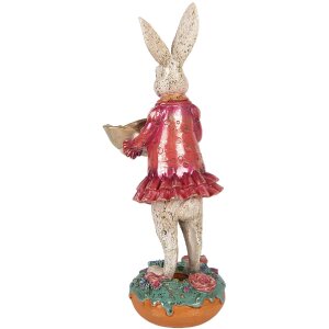 Décoration Lapin avec Assiette Beige Rosa 11x14x30 cm Clayre & Eef