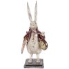 Décoration Lapin avec Horloge Clayre & Eef Beige et Rouge 15x12x38 cm
