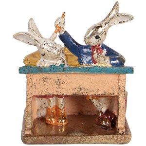 Décoration Lapin Blanc Clayre & Eef 11x7x11 cm