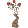 Support à bougies lapin doré-rouge Clayre & Eef 24x10x47 cm