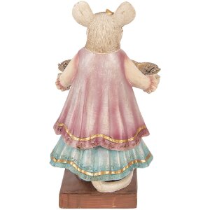 Décoration souris avec assiette Clayre & Eef 17x15x26 cm