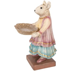 Décoration souris avec assiette Clayre & Eef 17x15x26 cm