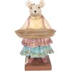 Décoration souris avec assiette Clayre & Eef 17x15x26 cm