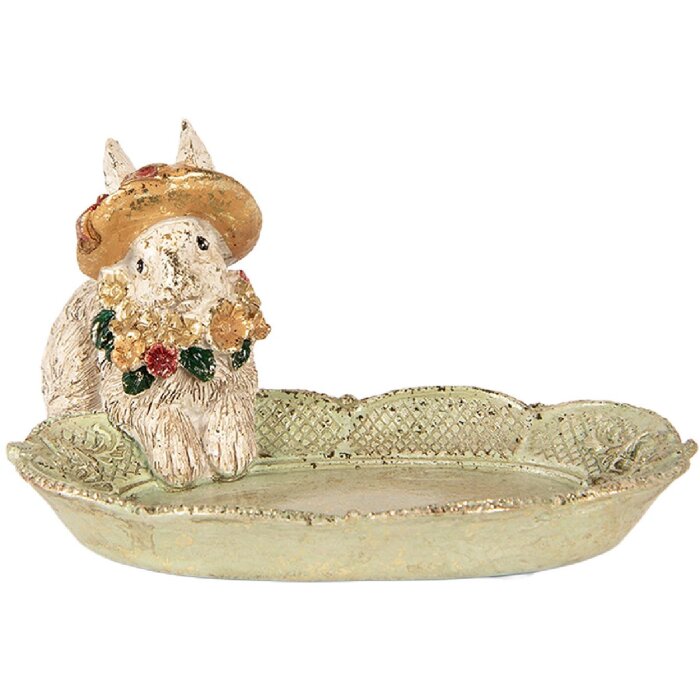 Assiette décorative lapin Clayre & Eef 14x11x8 cm