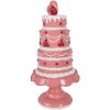 Décoration Gâteau Clayre & Eef Rose-Blanc Ø 16x33 cm