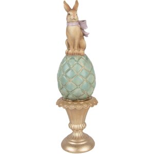 Décoration Lapin sur Œuf Clayre & Eef Ø8x29cm