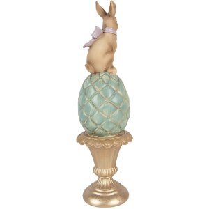 Décoration Lapin sur Œuf Clayre & Eef Ø8x29cm