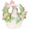 Décoration Lapin dans son panier blanc rose 15x9x16 cm Clayre & Eef