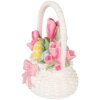Corbeille de Décoration Clayre & Eef Blanc Rose 14x11x18 cm