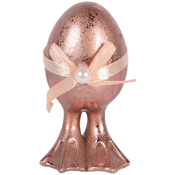 Œuf décoratif rose-orange Ø 6x10 cm - Clayre & Eef