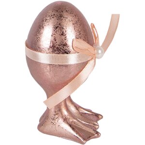 Clayre & Eef 6PR6072 Dekoration Ei Rosa-Orange Ø 6x10 cm