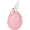 Décoration Oeuf Clayre & Eef, Rose-Blanc, Ø 6x12 cm