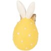 Décoration Oeuf Clayre & Eef Jaune-Blanc Ø 6x12 cm