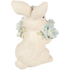 Décoration Lapin Blanc Bleu 9x10x13 cm – Clayre & Eef