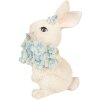 Décoration Lapin Blanc Bleu 9x10x13 cm – Clayre & Eef